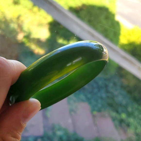 Bakelite green bangle bracelet Vintage - Picture 3 of 7